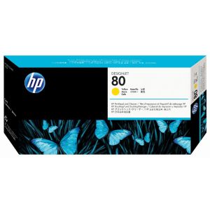 HP 80 Yellow DesignJet Printhead and Printhead Cleaner