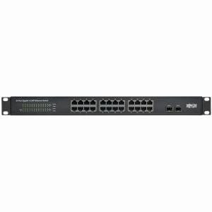 NG24 Tripp Lite 24-Port 10/100/1000 Mbps 1U Rack-Mount/Desktop Gigabit Ethernet Unmanaged Switch, 2 Gigabit SFP Ports, Metal Housing